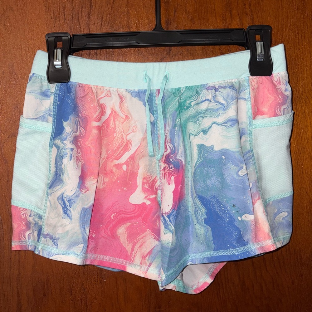Tek Gear Pink and Blue Athletic Shorts Vibrant Design